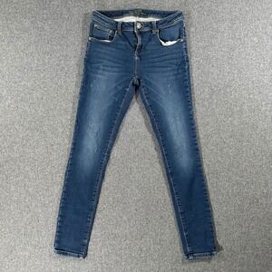 Messi Jeans Women 28 Easy Fit Skinny Denim Blue Medium Wash Stretch Casual Pants